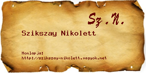 Szikszay Nikolett névjegykártya